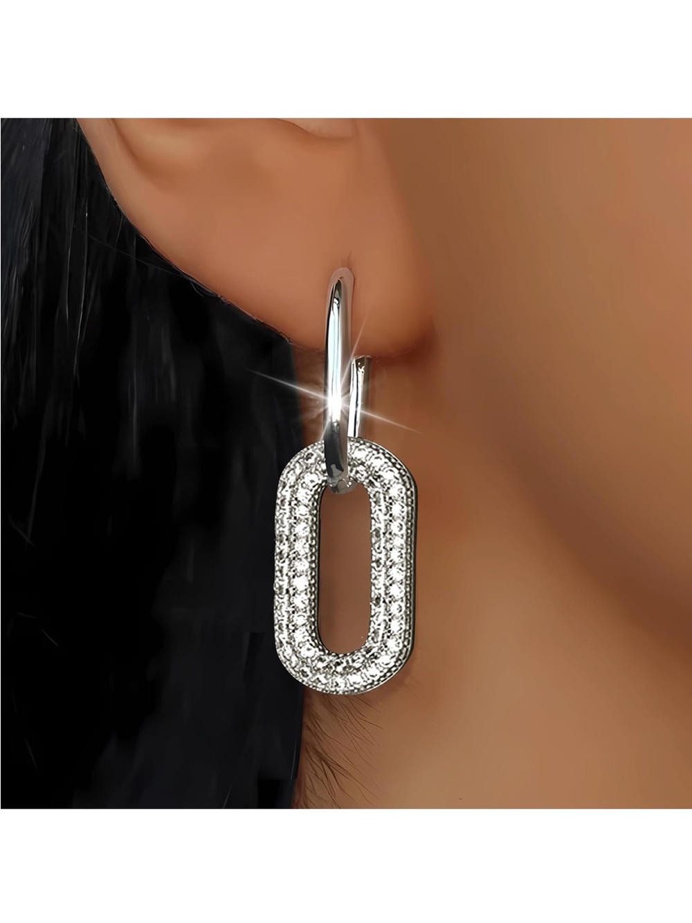 Paperclip Chain Link Earrings for Women
